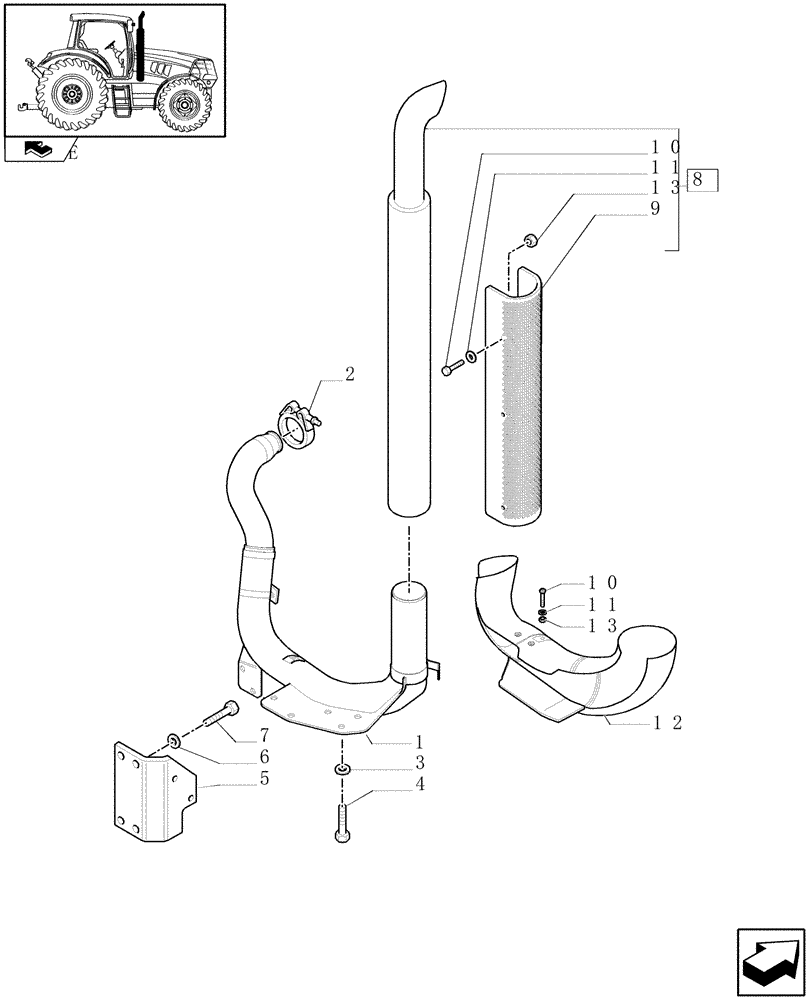 Схема запчастей Case IH MAXXUM 140 - (1.15.1/01) - SILENCER (02) - ENGINE EQUIPMENT