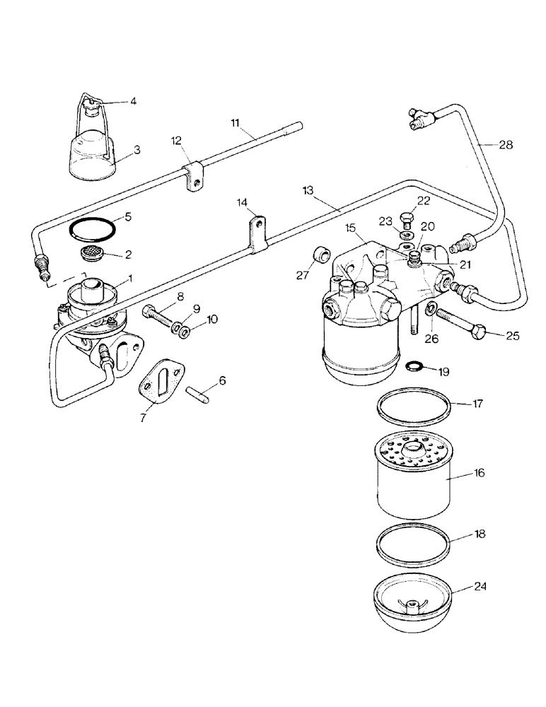 Схема запчастей Case IH 1390 - (A-07) - FUEL FEED PUMP, FILTERS AND TUBES (01) - ENGINE