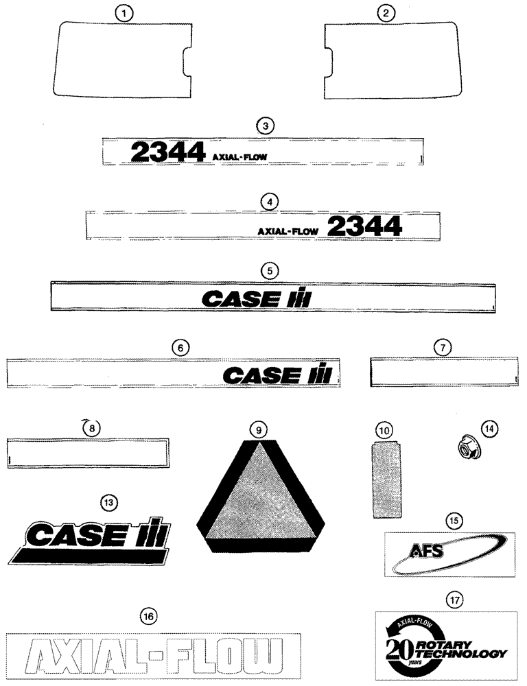 Схема запчастей Case IH 2344 - (09H-20) - DECALS (12) - CHASSIS