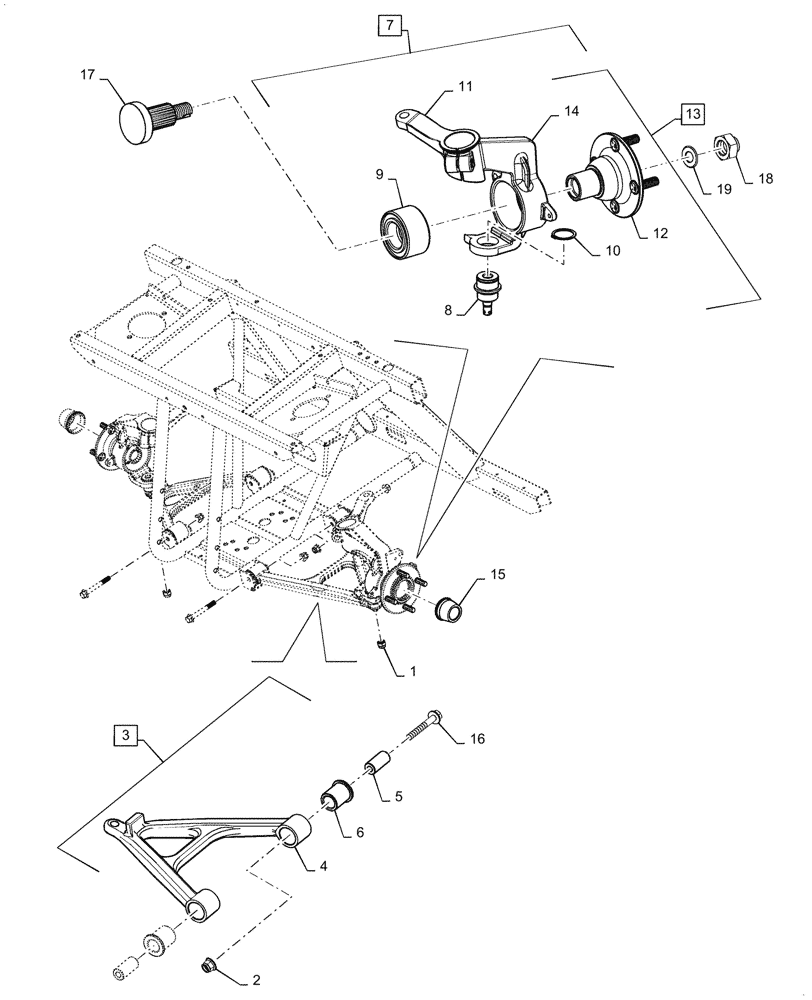Схема запчастей Case IH SCOUT - (48.110.01) - FRONT SUSPENSION (48) - TRACKS & TRACK SUSPENSION
