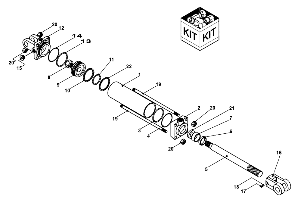 Схема запчастей Case IH 3850 - (35.100.03) - HYDRAULIC TRANSPORT CYLINDER, 3-1/2 INCH BORE X 8 INCH STROKE (08) - HYDRAULICS