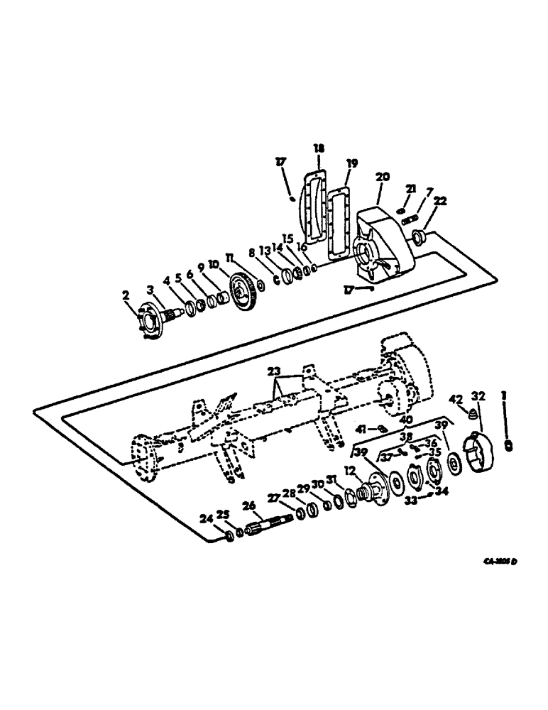 Схема запчастей Case IH 615 - (07-08) - DRIVE TRAIN, FINAL DRIVE AND WHEEL BRAKES, SERIAL NO. 3570 AND ABOVE Drive Train