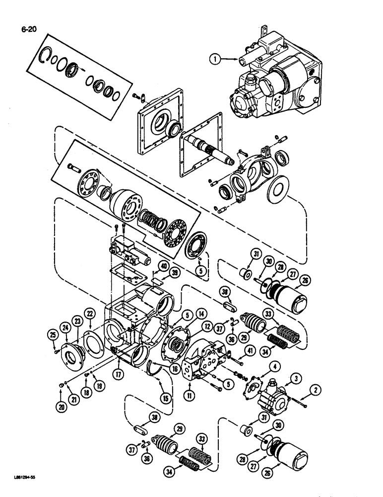 Схема запчастей Case IH 1822 - (6-20) - HYDROSTATIC PUMP, 1822 COTTON PICKER (03) - POWER TRAIN