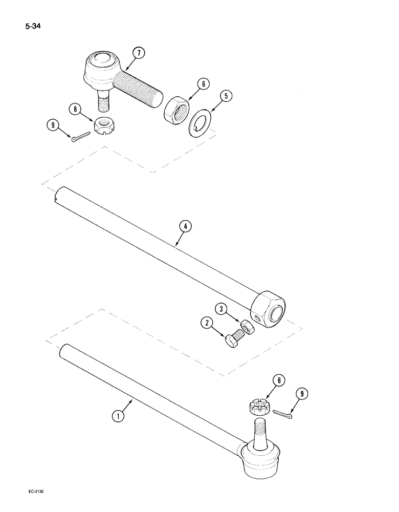 Схема запчастей Case IH 495 - (5-034) - TIE RODS (05) - STEERING