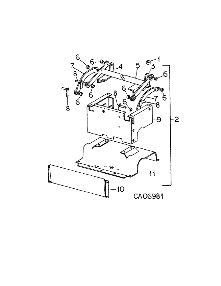 Схема запчастей Case IH 1486 - (13-11) - SUPERSTRUCTURE, HYDRAULIC SEAT SUPPORT (05) - SUPERSTRUCTURE