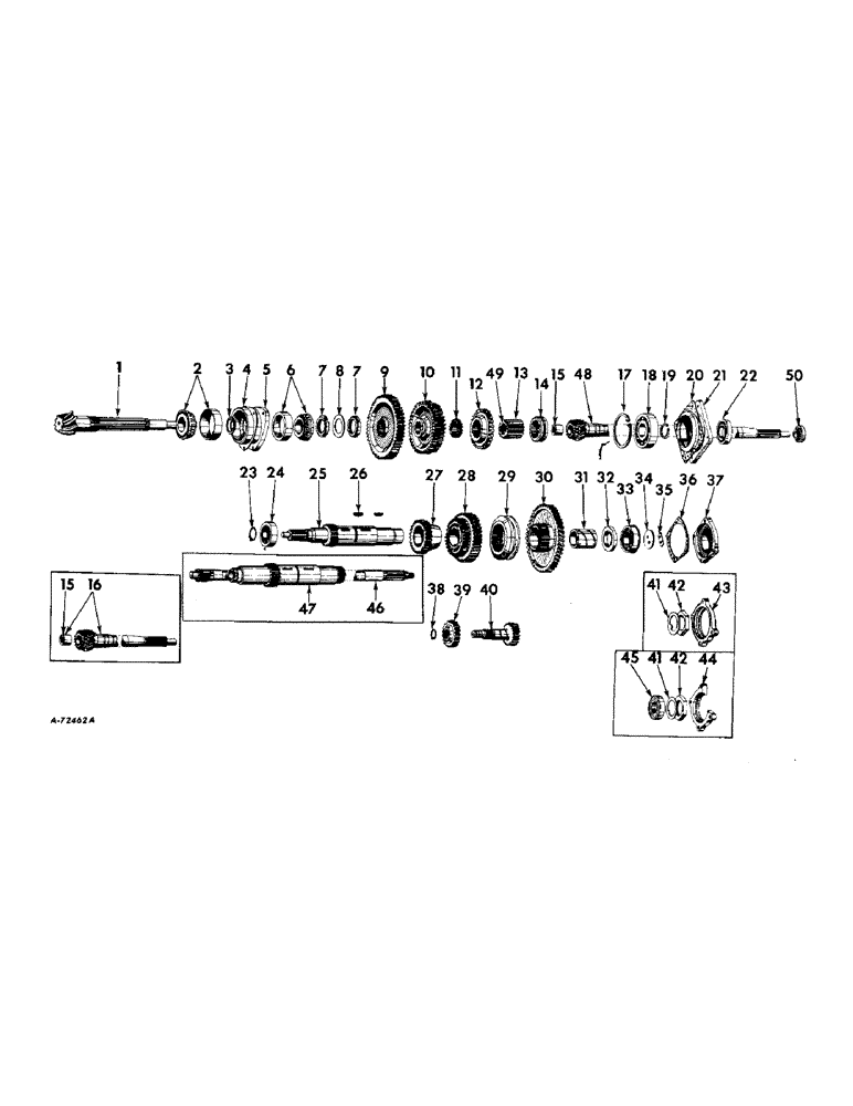 Схема запчастей Case IH B414 - (083) - REAR FRAME AND DRIVING MECHANISMS, TRANSMISSION GEARS AND SHAFT Rear Frame & Driving Mechanisms