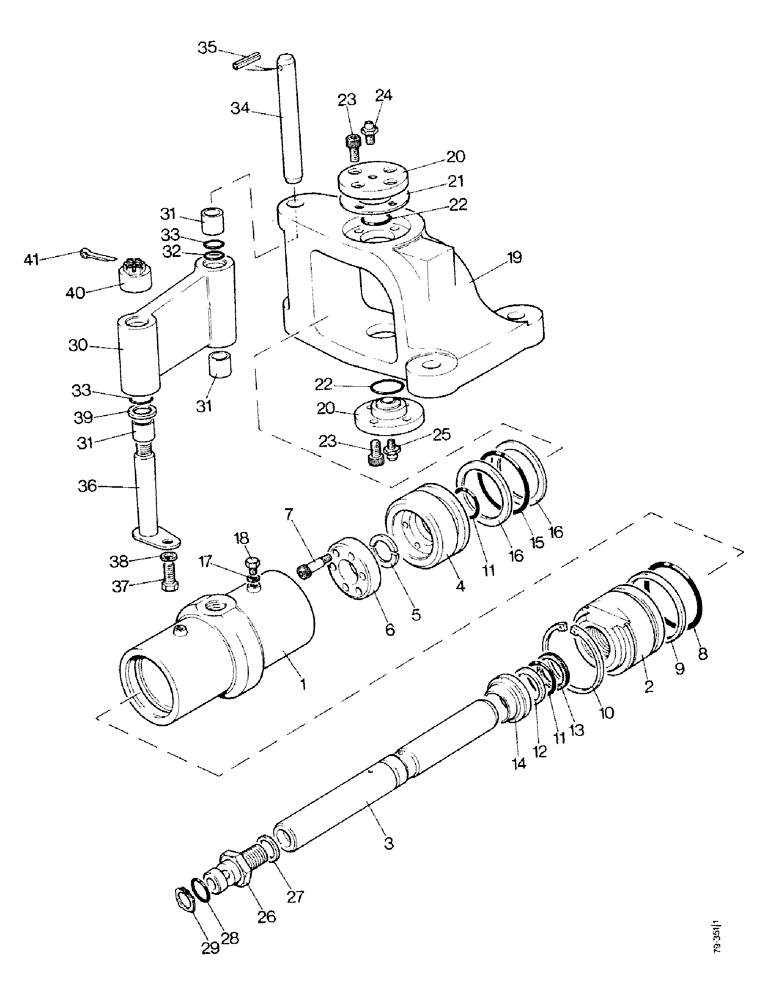 Схема запчастей Case IH 1490 - (H10-1) - TRANSVERSE STEERING CYLINDER, 2 WHEEL DRIVE TRACTORS (13) - STEERING SYSTEM