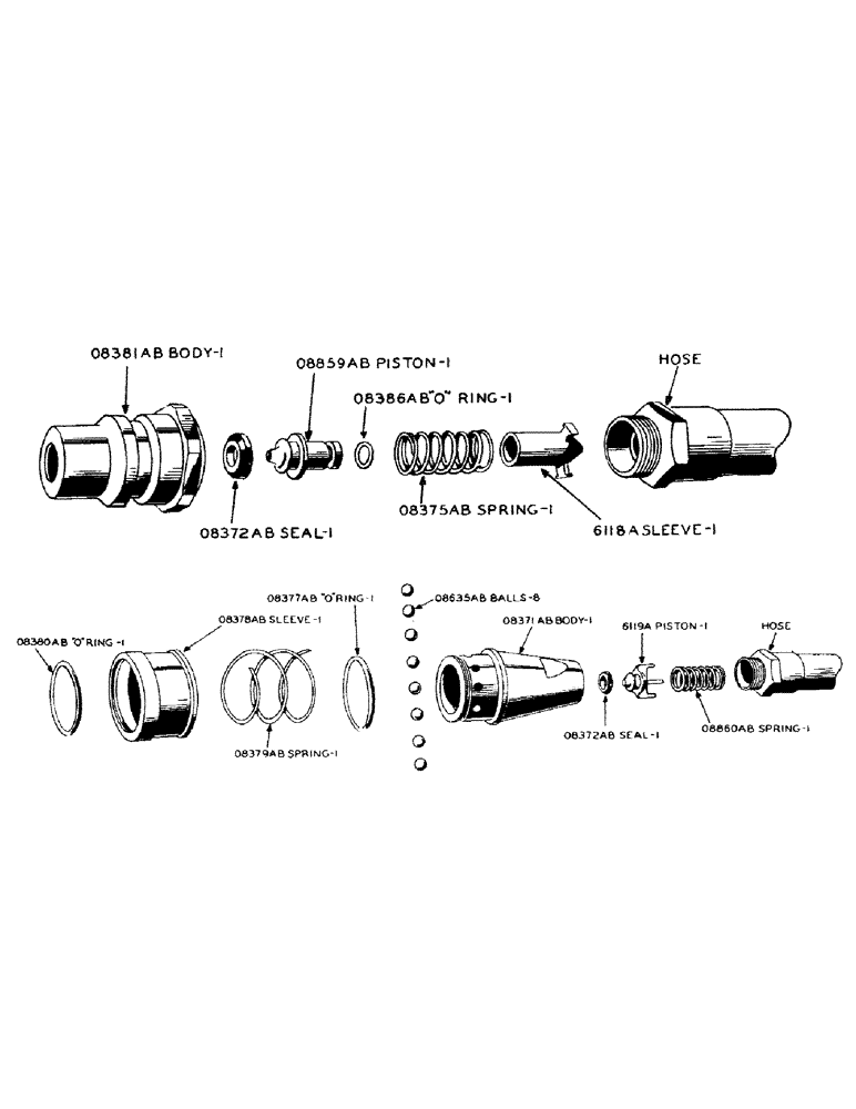 Схема запчастей Case IH SC-SERIES - (157) - HYDRAULIC SINGLE AND DUAL CONTROL UNIT, 4025AA BREAK-AWAY SELF SEALING COUPLING PLUG (08) - HYDRAULICS