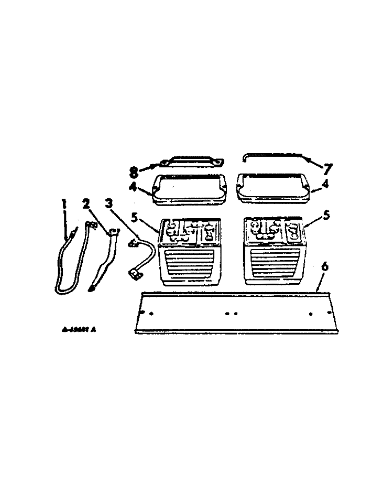 Схема запчастей Case IH 420 - (381[1]) - ELECTRICAL SYSTEM, BATTERY AND BATTERY SHELF, 12 VOLT SYSTEM (55) - ELECTRICAL SYSTEMS