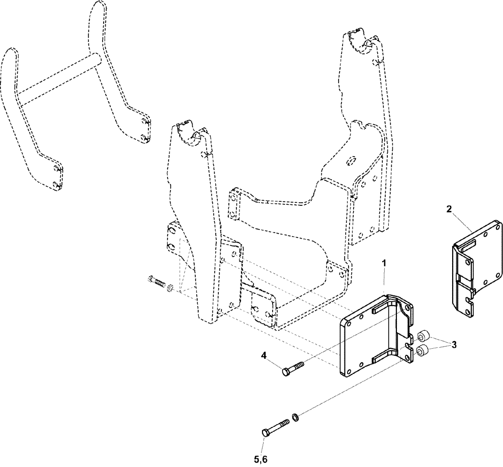 Схема запчастей Case IH LX720 - (39.100.AJ[01]) - VAR - 715687006 - REAR UPRIGHT MOUNTING BRACKET FOR JX1060, 1070, 1075C TRACTOR (39) - FRAMES AND BALLASTING