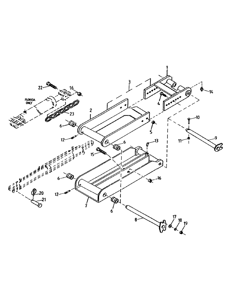 Схема запчастей Case IH 7700 - (A02-15) - CROPDIVIDER LIFT ARMS, FLORIDA OPTION Mainframe & Functioning Components