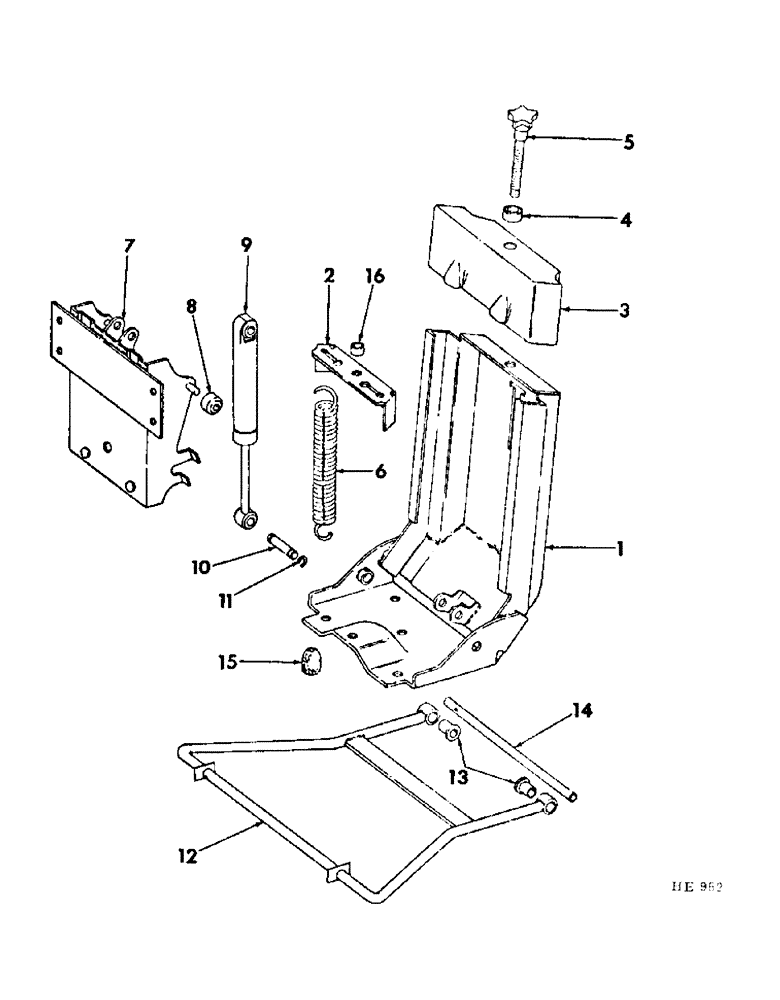 Схема запчастей Case IH 5500 - (13-07) - SUPERSTRUCTURE, OPERATOR SEAT SUSPENSION, BOSTRUM (05) - SUPERSTRUCTURE