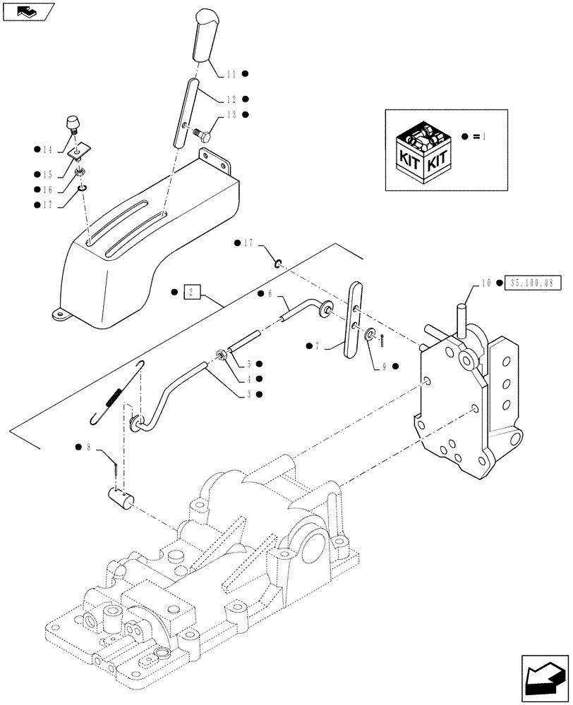 Схема запчастей Case IH FARMALL 35B - (88.100.17) - DIA KIT, DRAFT CONTROL LINK OPTION - MT20117607 (88) - ACCESSORIES