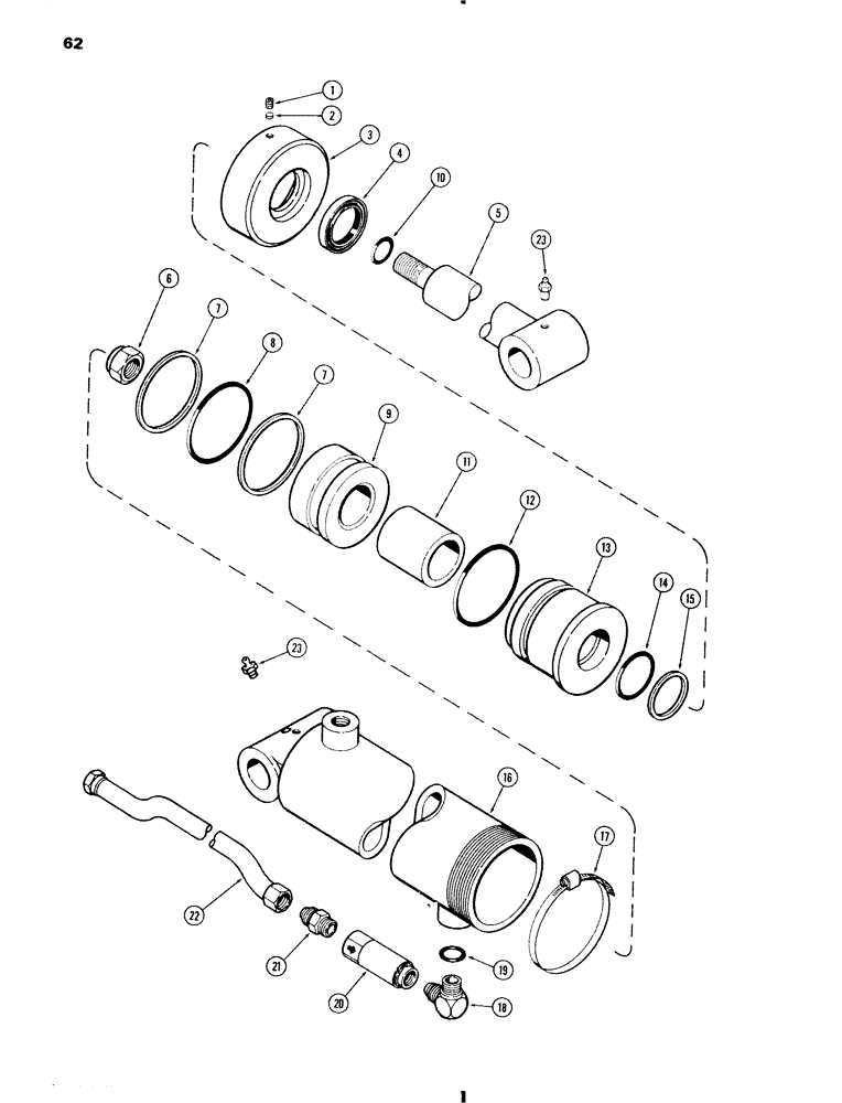 Схема запчастей Case IH 70 - (62) - LIFT CYLINDER, 70Q, USED BEFORE SERIAL NO. 1610126 (35) - HYDRAULIC SYSTEMS