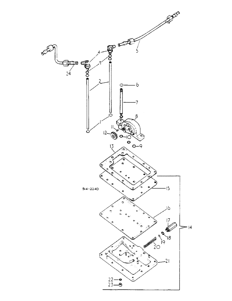 Схема запчастей Case IH 584 - (10-037) - HYDRAULIC PUMP AND CONNECTIONS, WITH FORWARD AND REVERSE AND TORQUE AMPLIFIER (07) - HYDRAULICS