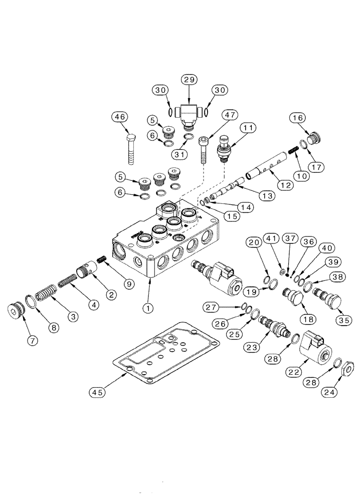 Схема запчастей Case IH MX200 - (06-23) - VALVE ASSY TRANSMISSION CONTROL, EUROPE ONLY (06) - POWER TRAIN