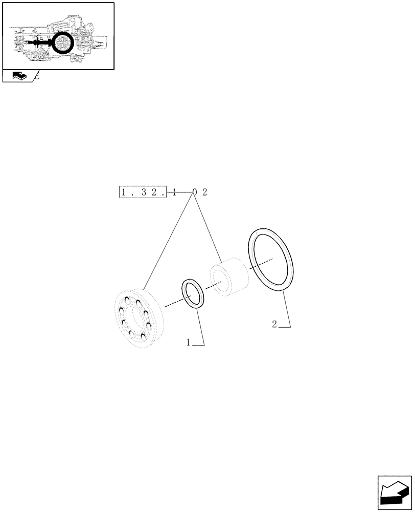 Схема запчастей Case IH MAXXUM 140 - (1.32.1[03]) - TRANSMISSION 16X16 OR 17X16 - PINION ADJUSTING SHIMS (03) - TRANSMISSION