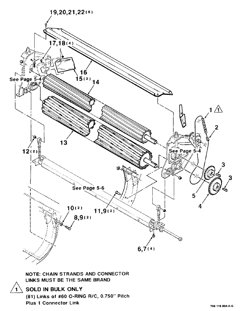 Схема запчастей Case IH 8820 - (5-2) - HAY CONDITIONER ASSEMBLY (09) - CHASSIS