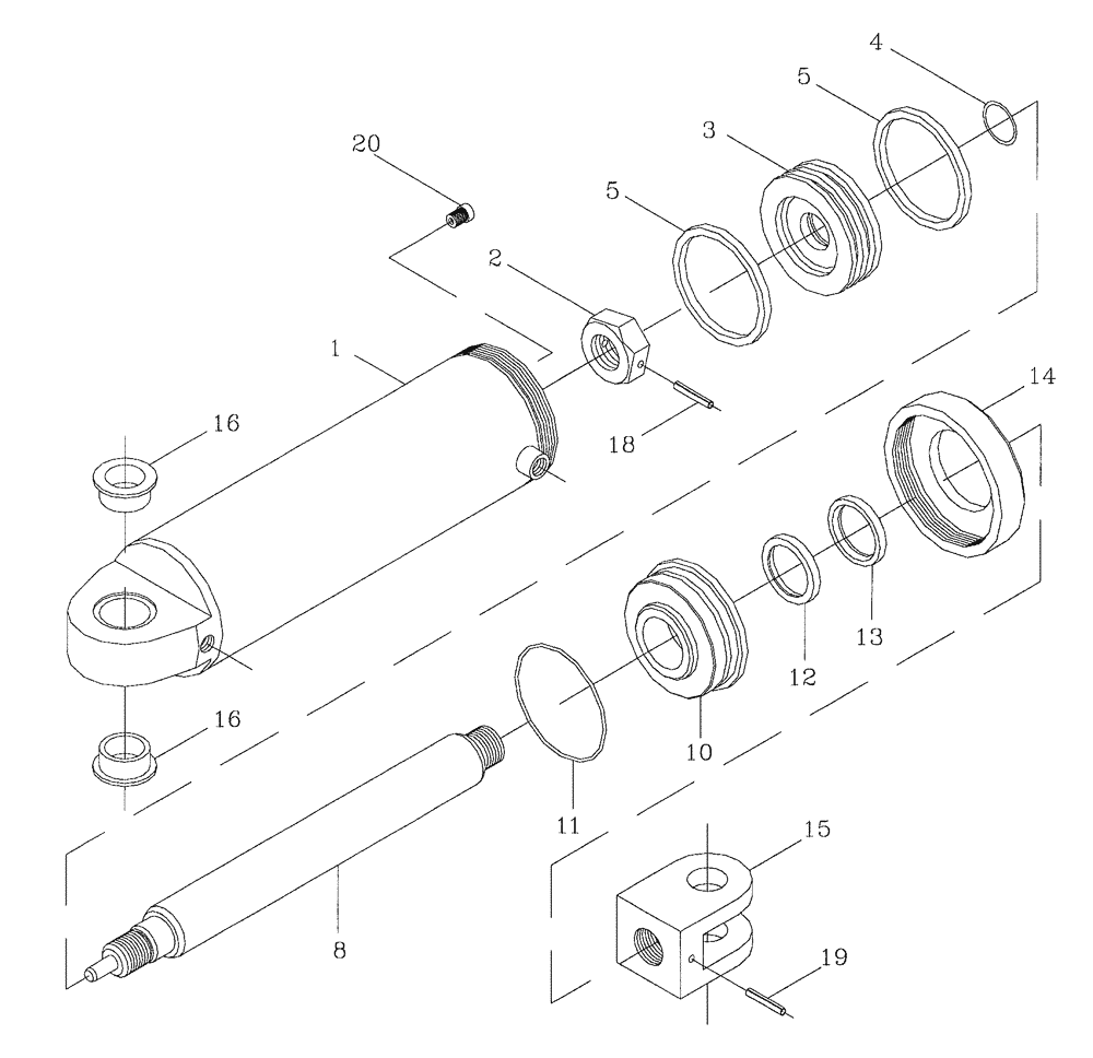 Схема запчастей Case IH 7700 - (B02[08]) - HYDRAULIC CYLINDER,  ELEVATOR SLEW Hydraulic Components & Circuits