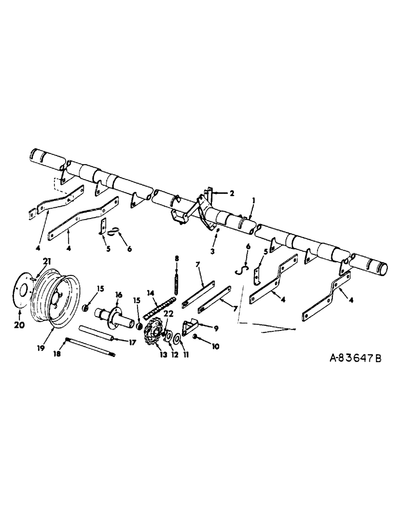 Схема запчастей Case IH 56-SERIES - (N-26) - FRAME AND WHEEL, FOR 6 ROW PLANTERS, MACHINES BUILT 1975 AND SINCE 