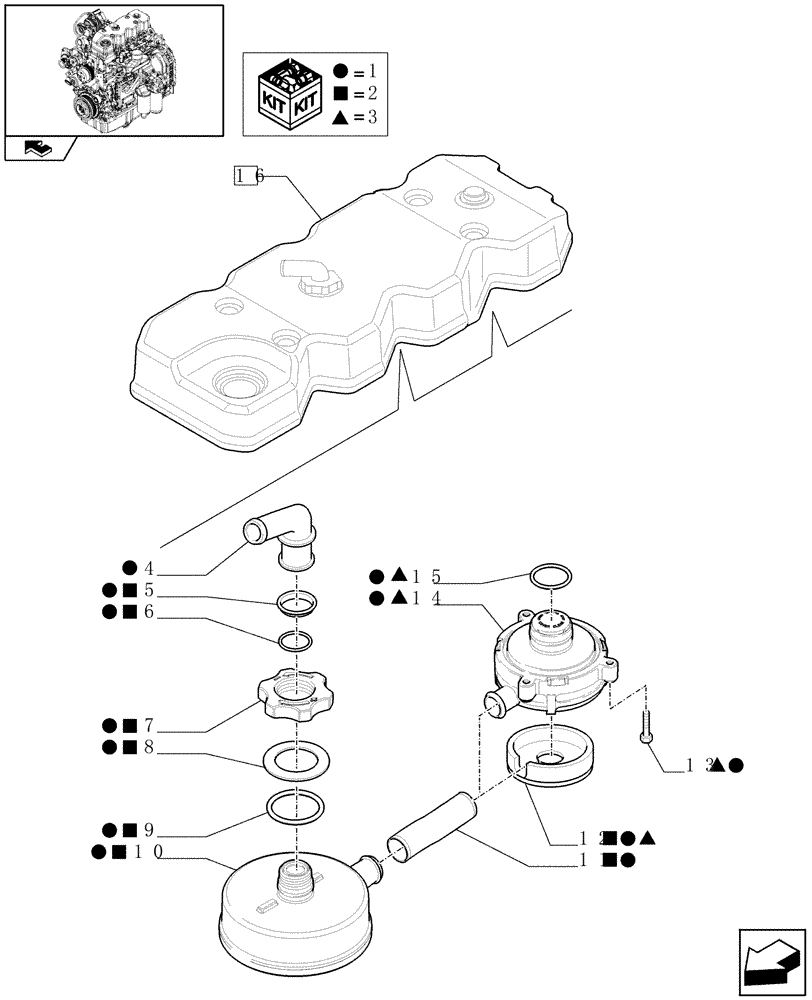 Схема запчастей Case IH MAXXUM 130 - (0.06.3/ A) - CYLINDER HEAD COVERS (STD + VAR.330003-332115) (01) - ENGINE