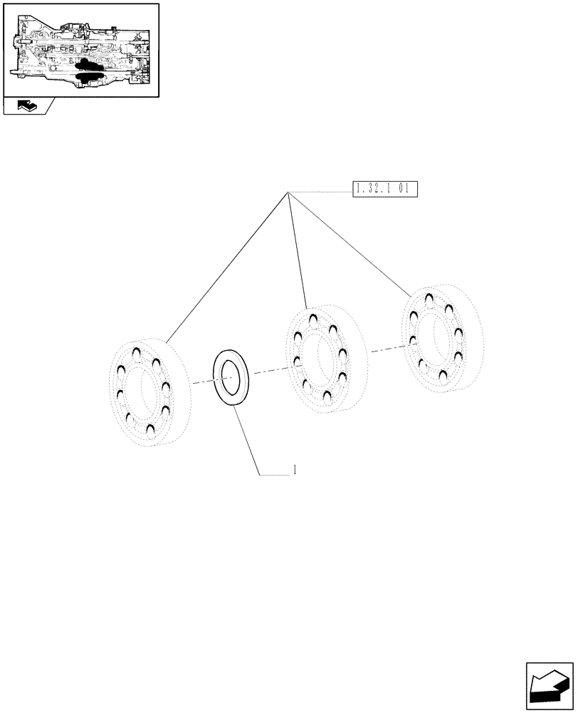 Схема запчастей Case IH PUMA 180 - (1.32.1[03]) - CENTRAL REDUCTION GEARS - SHIMS (03) - TRANSMISSION