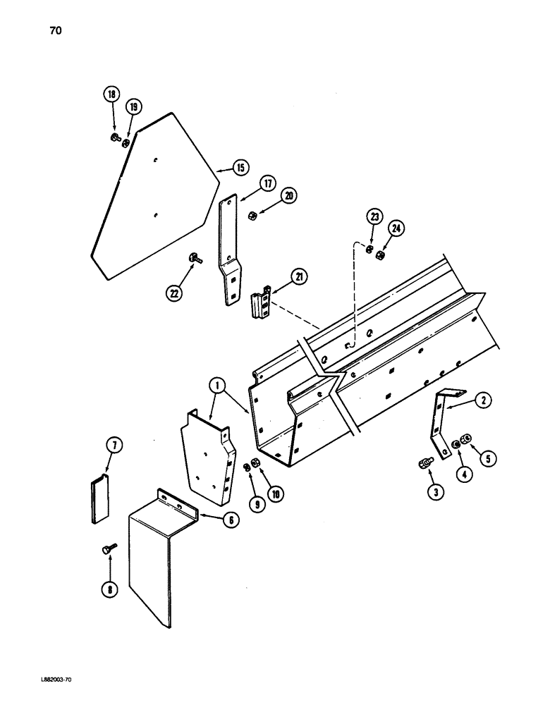 Схема запчастей Case IH 5200 - (70) - GRASS SEED ATTACHMENT, HOPPER SUPPORT 