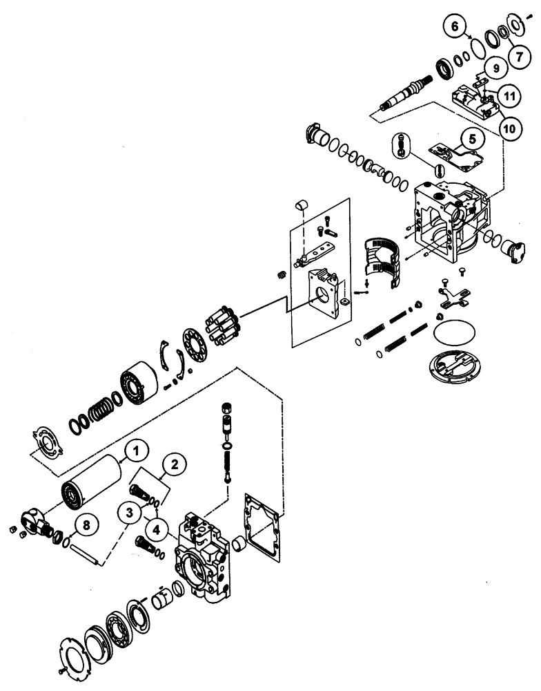 Схема запчастей Case IH 437 - (07-001) - PUMP, 100 CC, 90 SERIES, LH Hydraulic Components