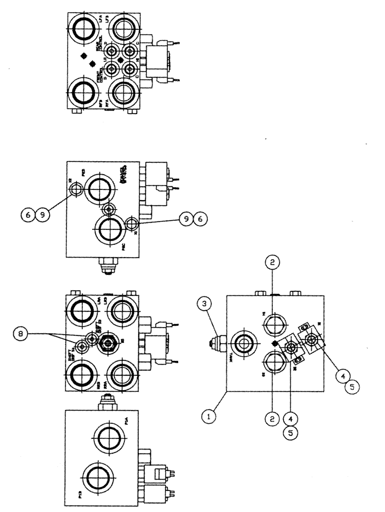 Схема запчастей Case IH PATRIOT 150 - (06-013) - SHIFT BLOCK (OLD) REPLACEMENT PARTS Hydraulic Plumbing