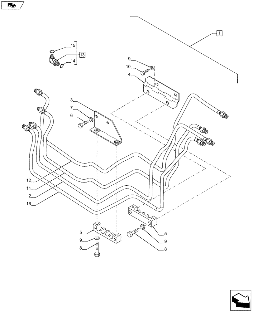 Схема запчастей Case IH PUMA 170 - (88.035.07[02]) - DIA KIT - FRONT HPL FOR MID MOUNT REMOTES LESS PTO, WITH AUX. COUPLERS - PIPES AND BRACKETS (88) - ACCESSORIES