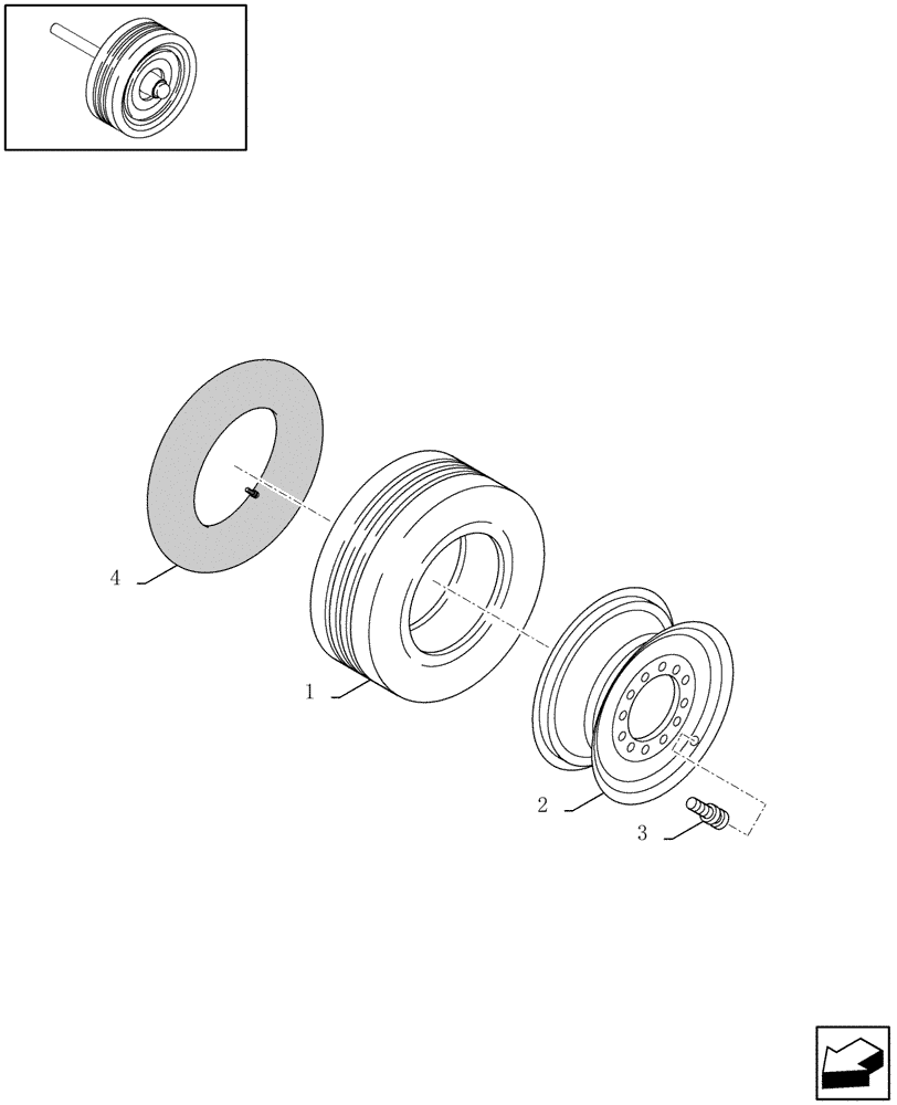 Схема запчастей Case IH RBX341 - (11.01[01]) - WHEELS (11) - WHEELS