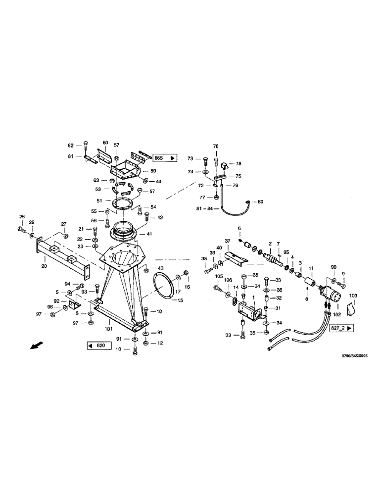 Схема запчастей Case IH 8790 - (141) - EJECTING DEVICE, PIVOTING MECHANISM (70) - EJECTION