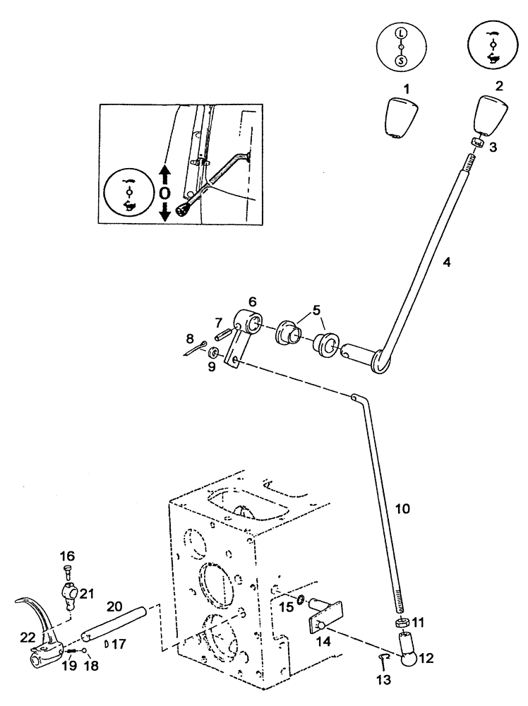 Схема запчастей Case IH C55 - (06-10[01]) - GEAR SHIFT AND LINKAGE FIELD - GROUP/ROAD GROUP / 2WD (06) - POWER TRAIN