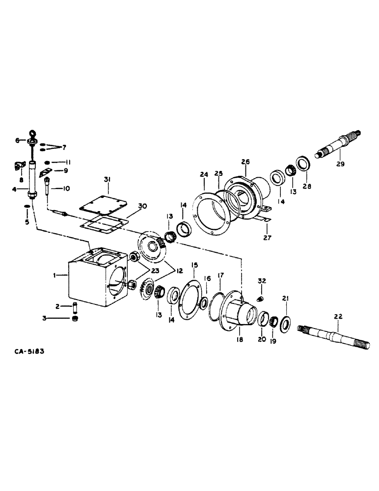 Схема запчастей Case IH 1460 - (07-019) - FEEDER DRIVE FORWARD GEAR CASE (04) - Drive Train