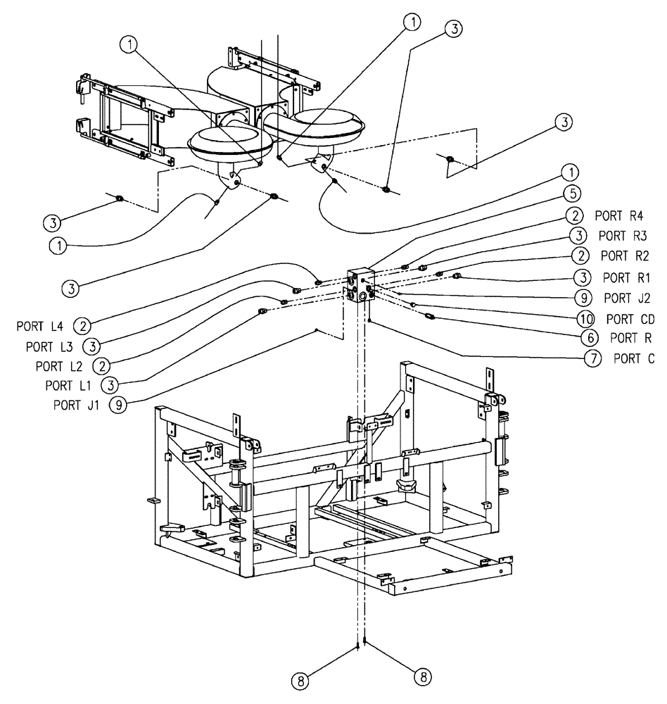 Схема запчастей Case IH 438 - (06-013) - HYDRAULIC GROUP, FAN LOOP Hydraulic Plumbing