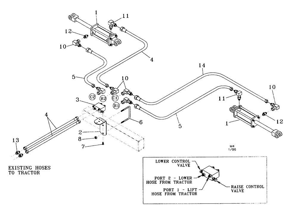 Схема запчастей Case IH NPX5300 - (35.100.06) - ROW MARKER OPTION 4300 ONLY (08) - HYDRAULICS