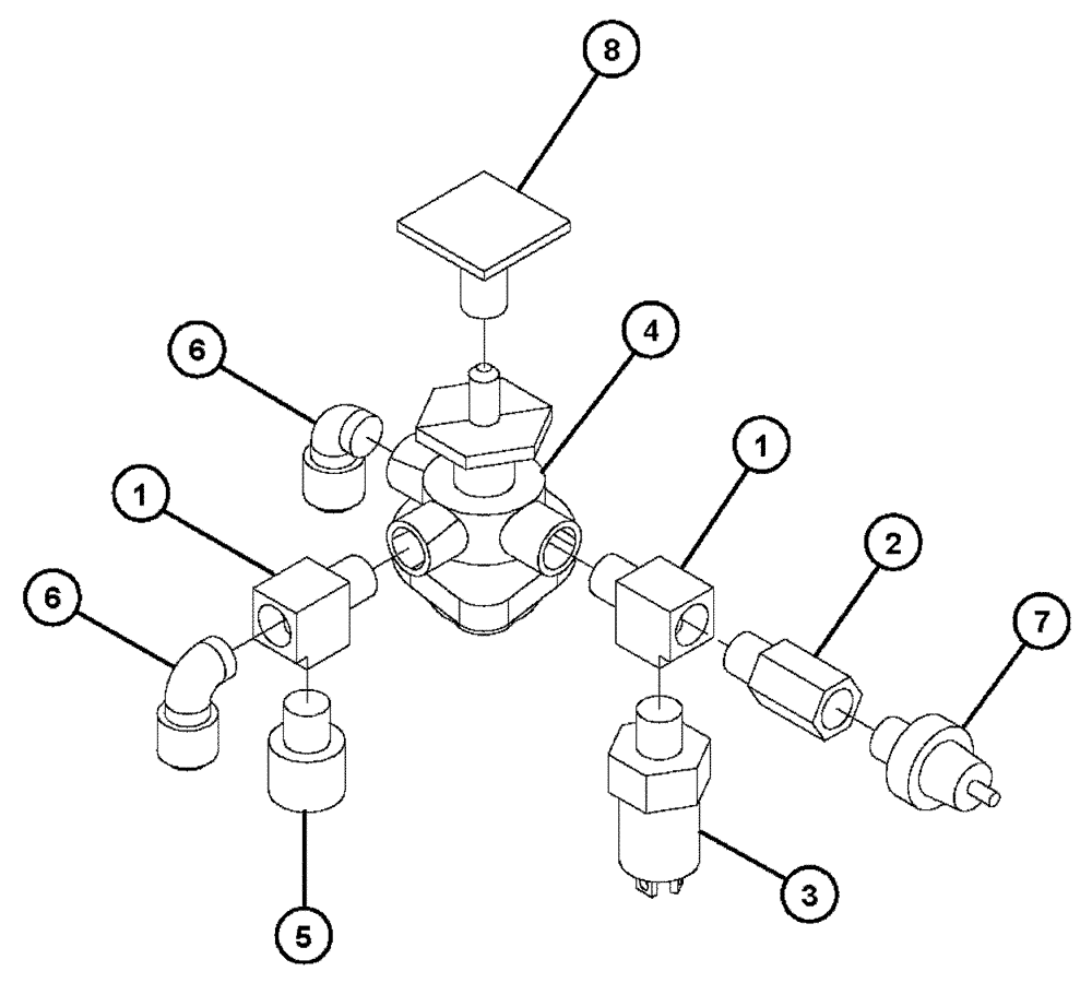 Схема запчастей Case IH 4330 - (07-004) - PARKING BRAKE VALVE GROUP Pneumatics