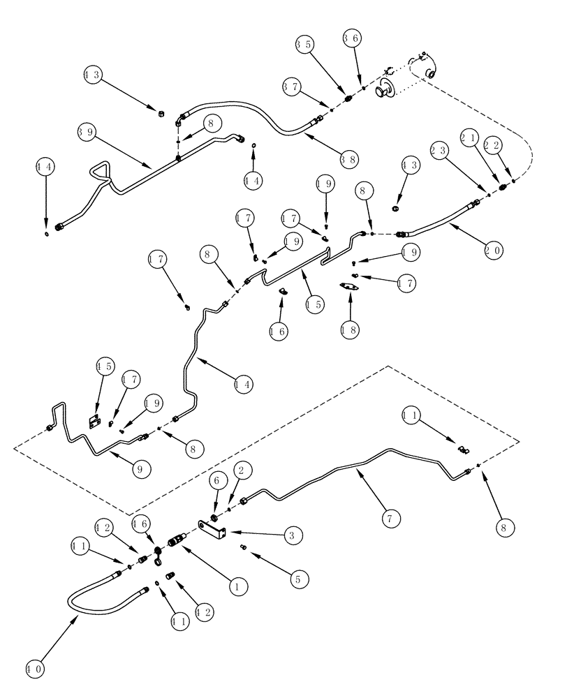 Схема запчастей Case IH MX200 - (08-10) - HYDRAULIC SYSTEM FRONT HITCH (08) - HYDRAULICS