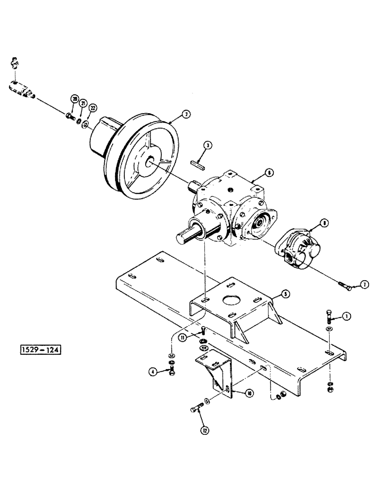 Схема запчастей Case IH 1529 - (034) - ANGLE GEAR BOX MOUNT, PUMP 