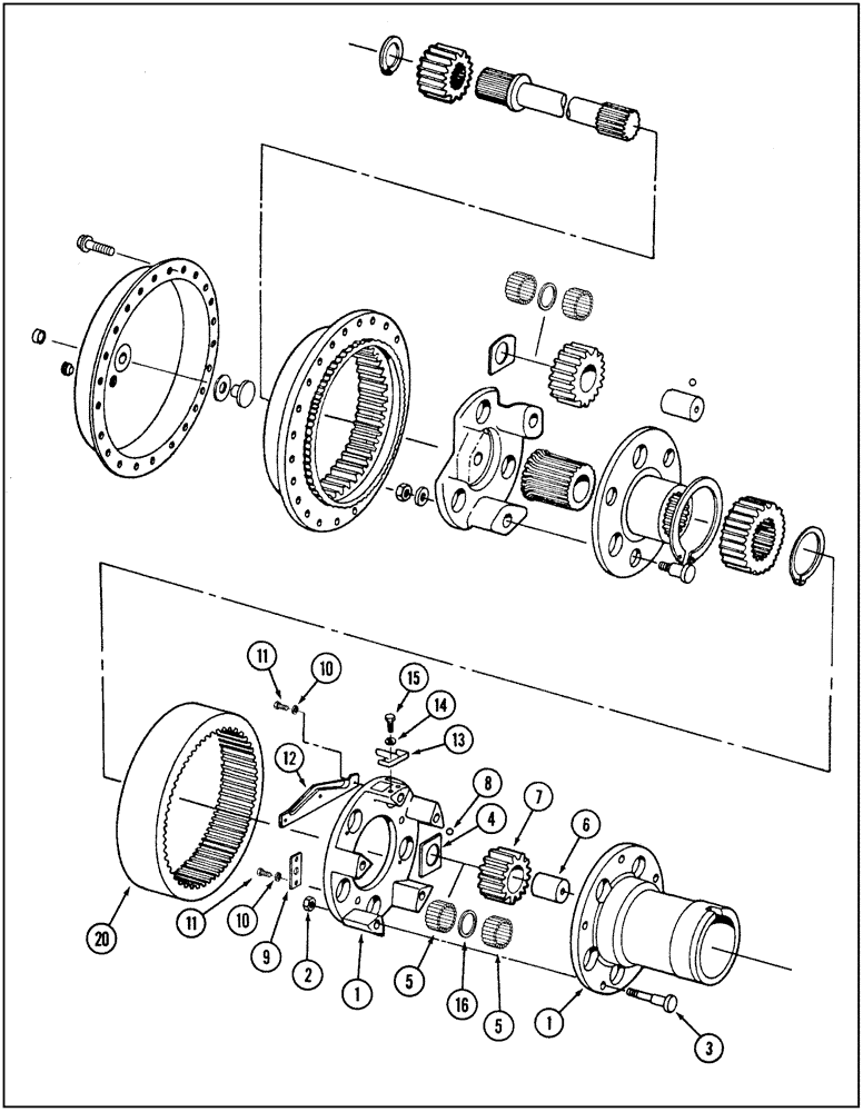 Схема запчастей Case IH 9250 - (6-109A) - RIGID AXLE, WHEEL HUB PLANETARY, 9250 TRACTOR, P.I.N. JEE0032778 AND AFTER (06) - POWER TRAIN