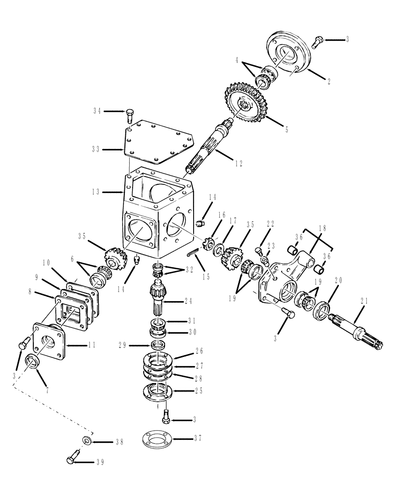 Схема запчастей Case IH DCX101 - (58.100.02) - GEARBOX, BEVEL (58) - ATTACHMENTS/HEADERS