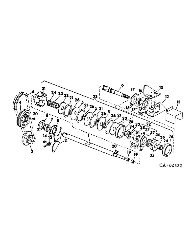 Схема запчастей Case IH 154 - (07-16) - DRIVE TRAIN, INDEPENDENT POWER TAKE-OFF (04) - Drive Train