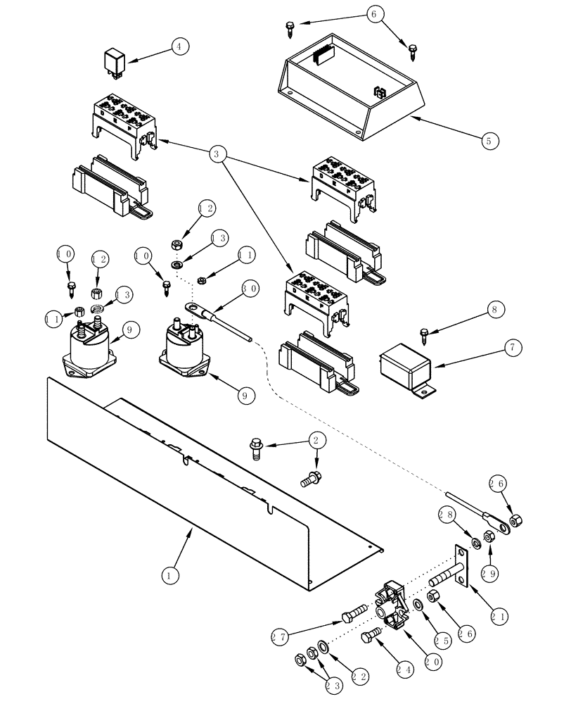 Схема запчастей Case IH MX240 - (04-19) - ELECTRICAL COMPONENT MOUNTING (04) - ELECTRICAL SYSTEMS