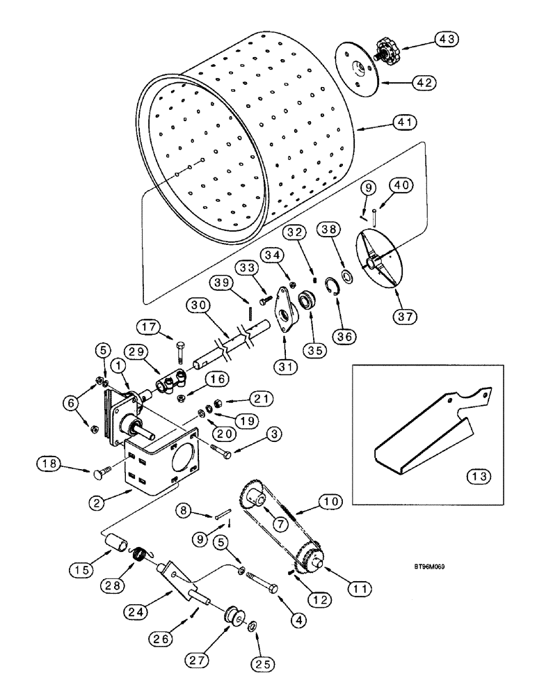 Схема запчастей Case IH 955 - (9C-42) - SEED DRUM DRIVE, 12/23 SOLID ROW CROP - FRONT FOLD (09) - CHASSIS/ATTACHMENTS