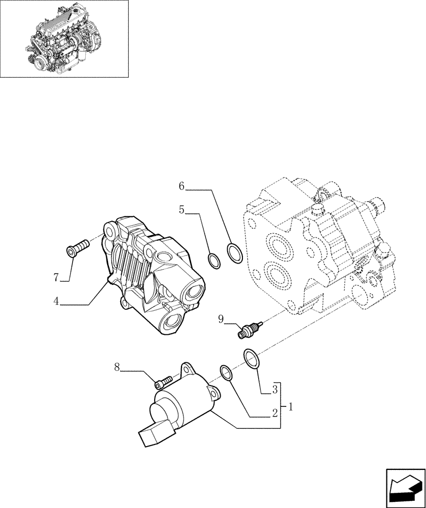 Схема запчастей Case IH 9010 - (10.246.02) - INJECTION PUMP - COMPONENTS - 7010 (10) - ENGINE