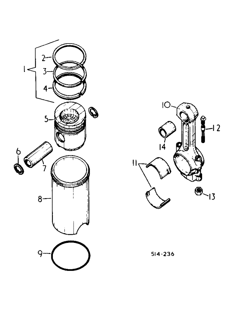 Схема запчастей Case IH 484 - (12-18) - POWER, CONNECTING ROD, PISTONS AND SLEEVE Power