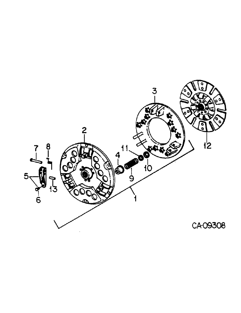 Схема запчастей Case IH 684 - (07-24) - DRIVE TRAIN, CLUTCH, HEAVY DUTY, 12 INCH, ROCKFORD, 684 TRACTORS, SERIAL NO. 10339 AND ABOVE (04) - Drive Train