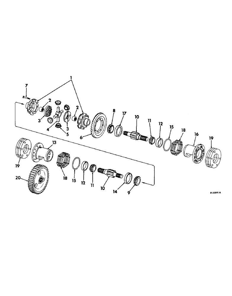 Схема запчастей Case IH 664 - (07-09) - DRIVE TRAIN, DIFFERENTIAL (04) - Drive Train