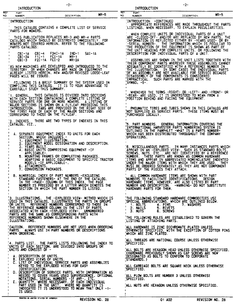 Схема запчастей Case IH 200 - (2) - INTRODUCTION 