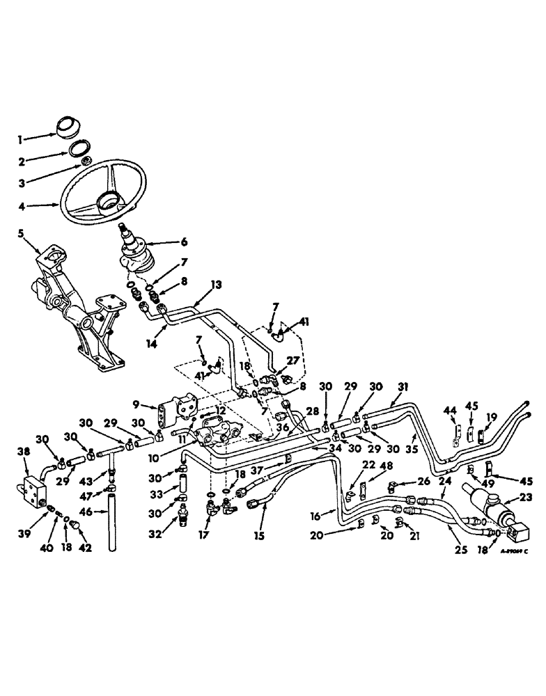 Схема запчастей Case IH 664 - (10-09) - HYDRAULICS, POWER STEERING (07) - HYDRAULICS